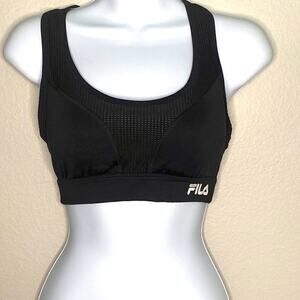 Fila Black Sports Bra with Mesh Racer Back Size S. See Video